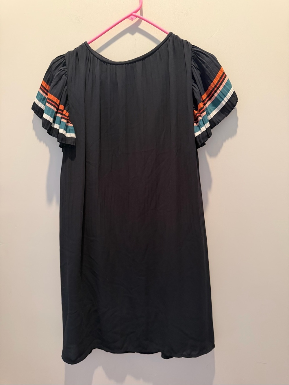 Maje Navy Rolini Pleated Mini Dress - Picture 2 of 5
